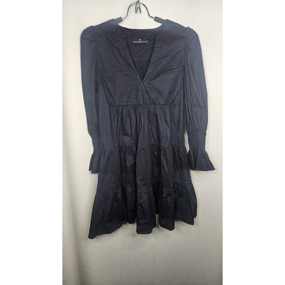 Tuckernuck Pomander Place Dress Blue Striped Kenzo Mini Size Small Tiered - Picture 1 of 9